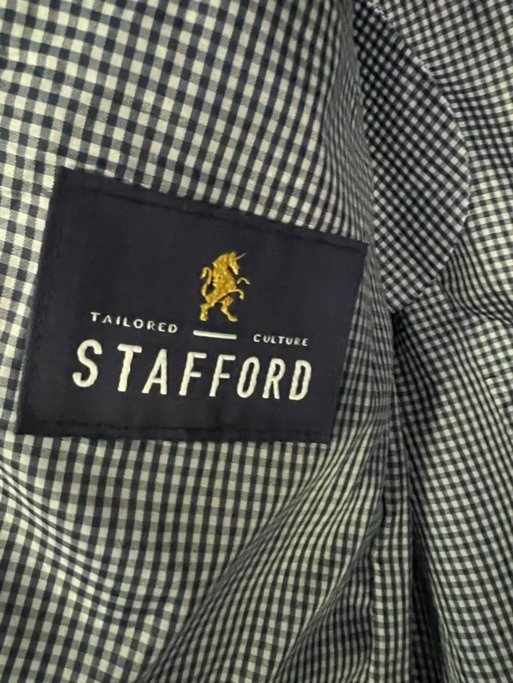Stafford Dark Navy Sport Coat with Gold Buttons